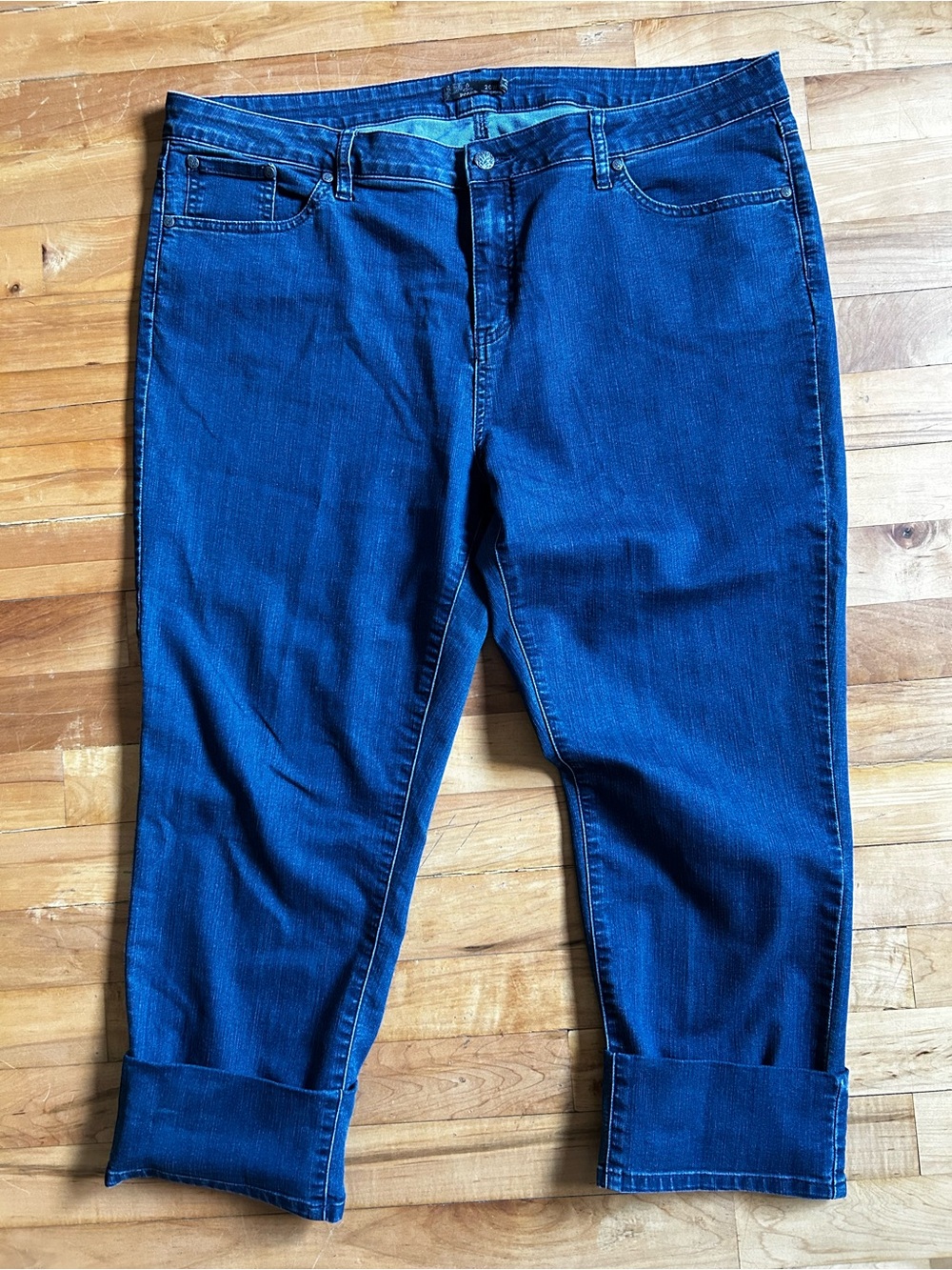 Prana Women’s Dark Wash Blue Denim Cuffed Jeans
